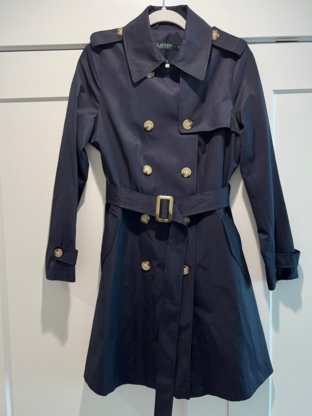 Ralph Lauren Navy Double-Breasted Trench Coat